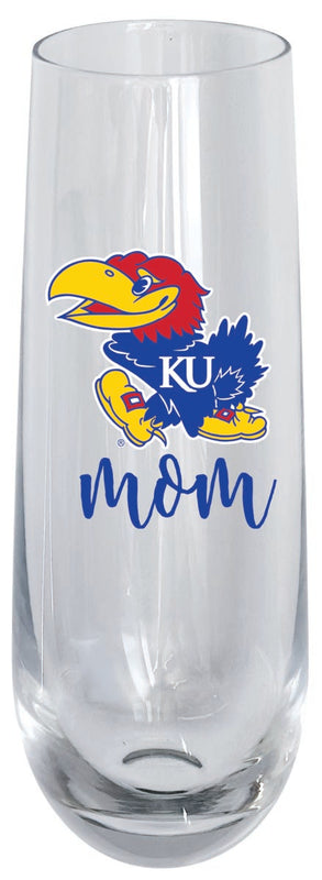 Kansas Jayhawks 10oz Stemless Flute Mom Design Officially Licensed Single