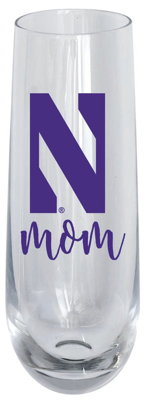 Northwestern University Wildcats 10oz Stemless Flute Mom Design Officially Licensed 2-Pack