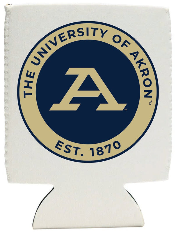 Akron Zips Neoprene Can Hugger White Officially Licensed Collegiate Product 4-Pack