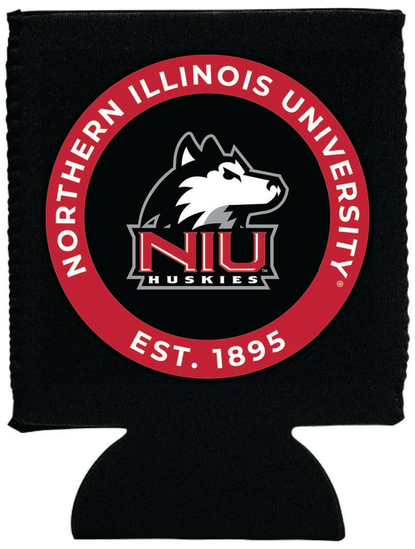 Northern Illinois Huskies Neoprene Can Hugger Black Officially Licensed Collegiate Product 4-Pack