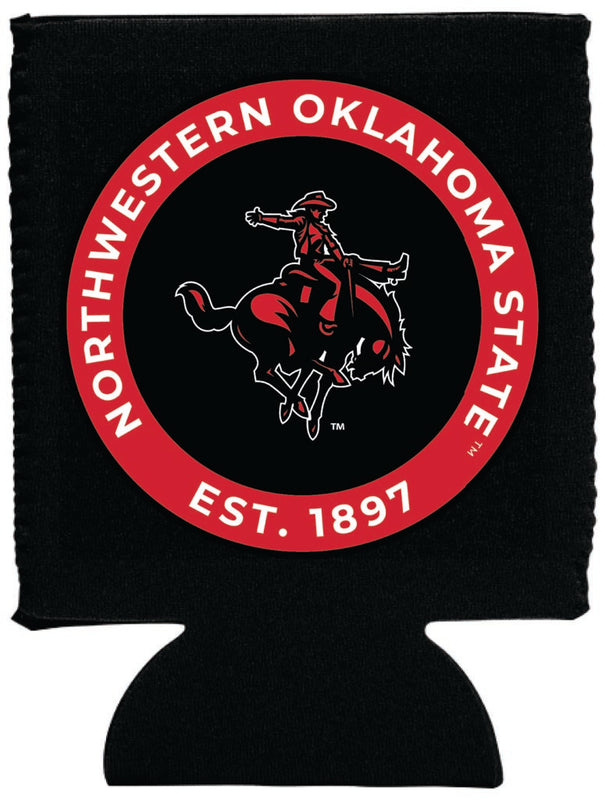 Northwestern Oklahoma State University Neoprene Can Hugger Black Officially Licensed Collegiate Product 4-Pack