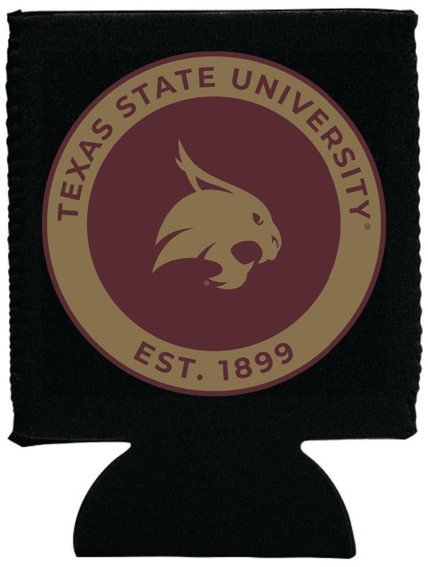Texas State Bobcats Neoprene Can Hugger Black Officially Licensed Collegiate Product 4-Pack