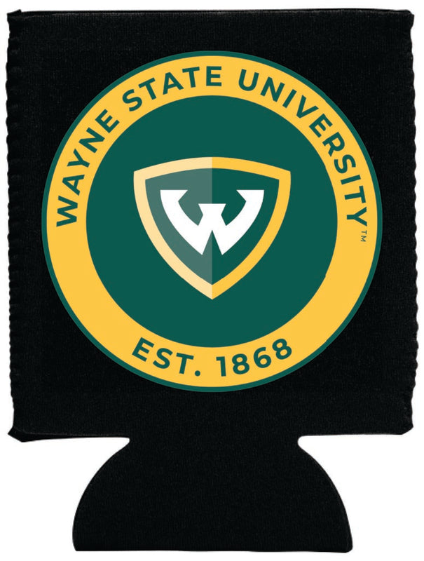 Wayne State Neoprene Can Hugger Black Officially Licensed Collegiate Product 4-Pack