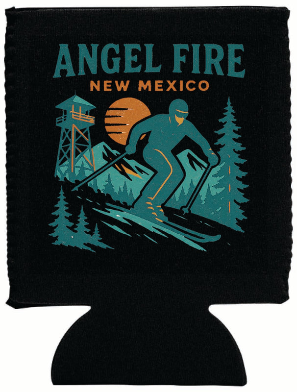 Angel Fire New Mexico Vintage Design Souvenir Neoprene Can Hugger Black