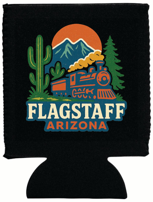Flagstaff Arizona Vintage Design Souvenir Neoprene Can Hugger Black