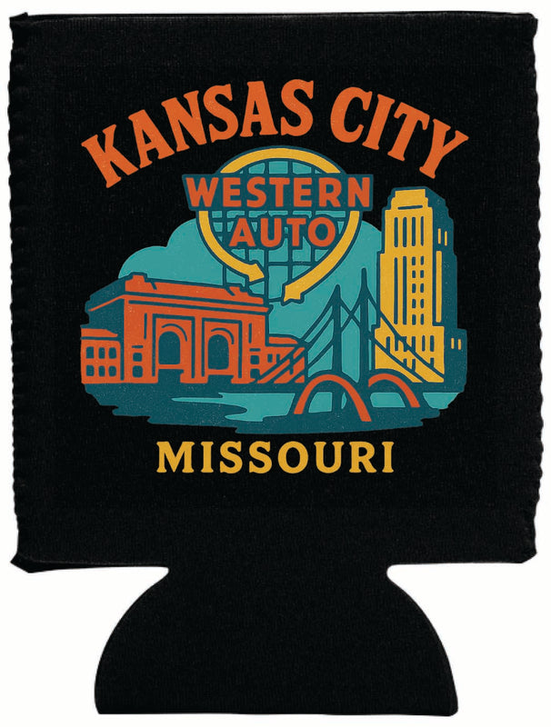 Kansas City Missouri Vintage Design Souvenir Neoprene Can Hugger Black