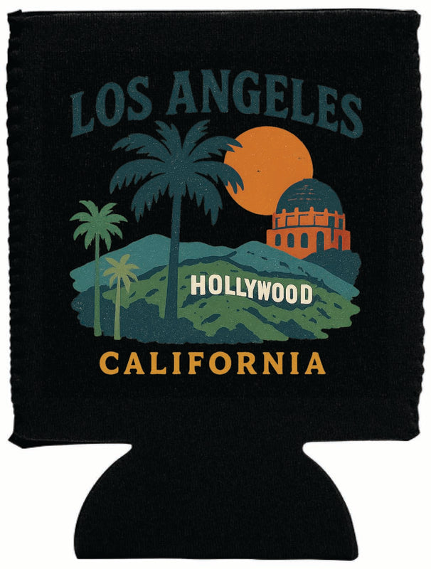 Los Angeles California Vintage Design Souvenir Neoprene Can Hugger Black