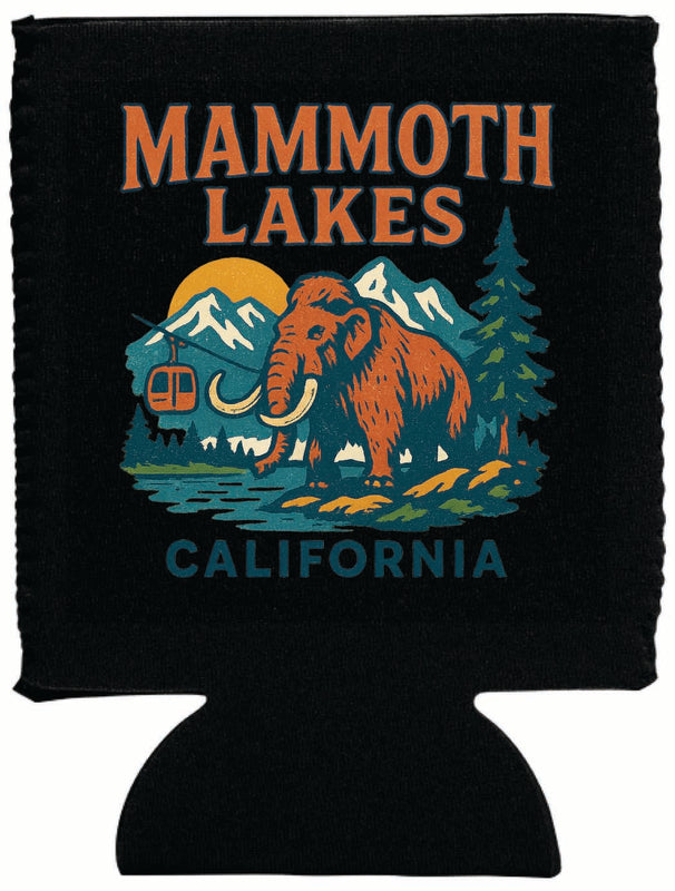 Mammoth Lakes California Vintage Design Souvenir Neoprene Can Hugger Black