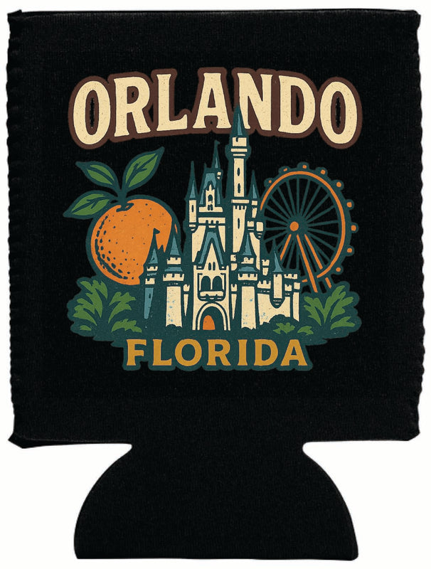 Orlando Florida Vintage Design Souvenir Neoprene Can Hugger Black