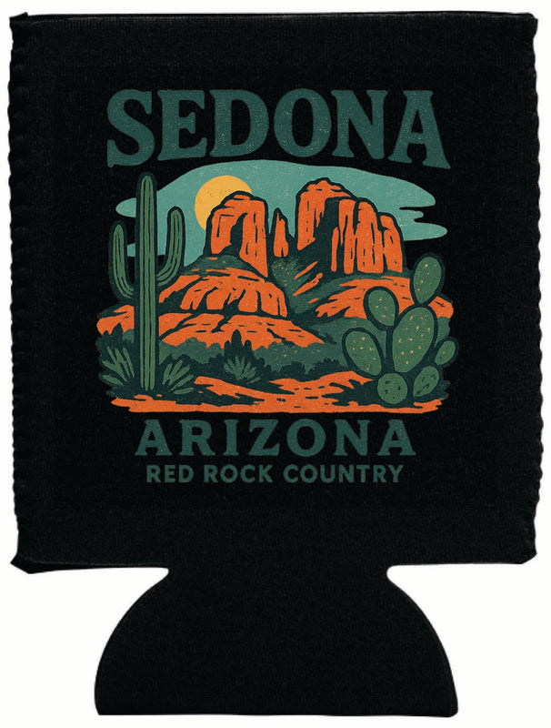 Sedona Arizona Vintage Design Souvenir Neoprene Can Hugger Black