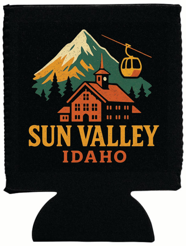 Sun Valley Idaho Vintage Design Souvenir Neoprene Can Hugger Black