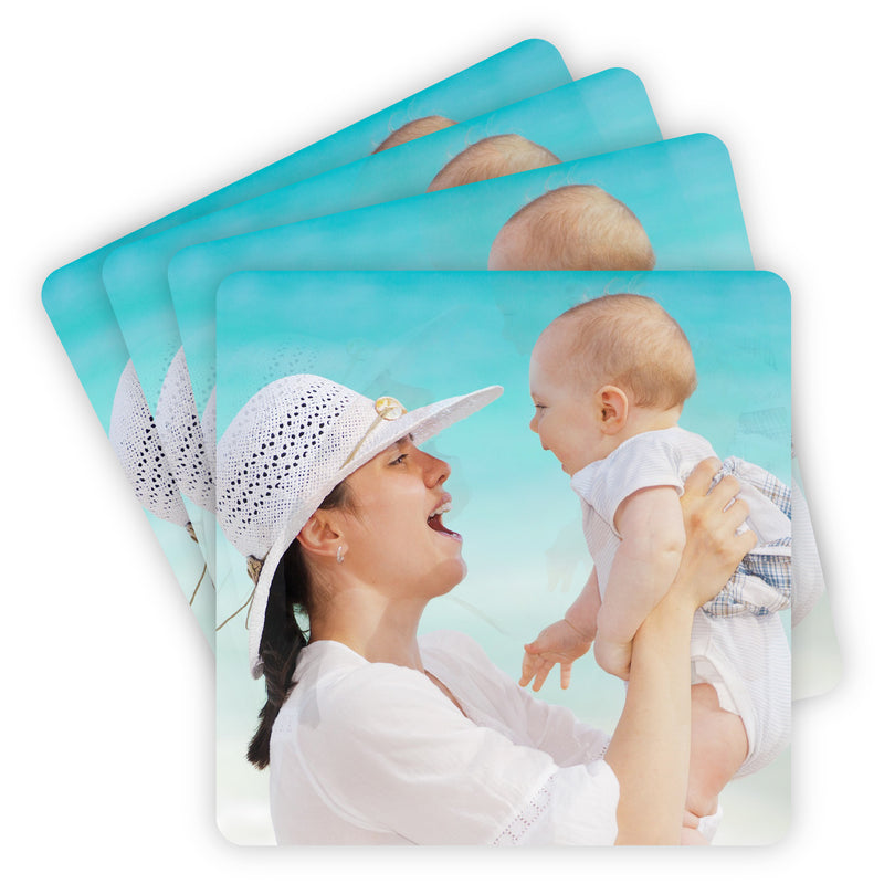 Custom 4" x 4" Clear Acrylic Coaster Personalized with Photo