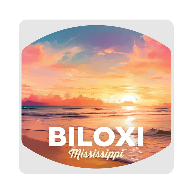 Biloxi Mississippi Design B Souvenir 4x4-Inch Coaster Acrylic 4 Pack
