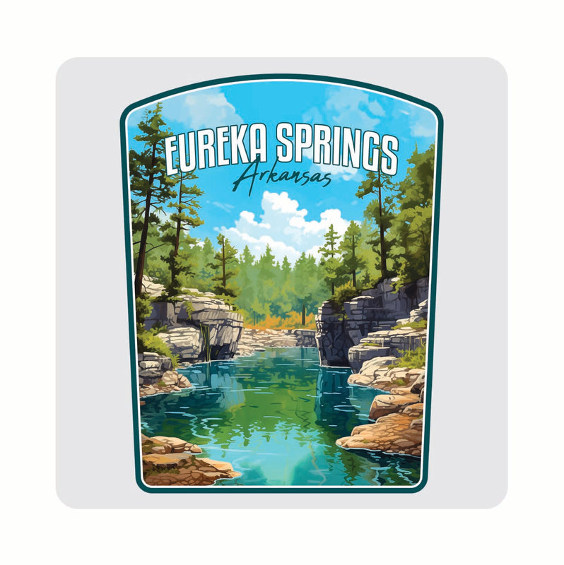 Eureka Springs Arkansas Natural Springs Design Souvenir 4x4-Inch Coaster Acrylic 4 Pack