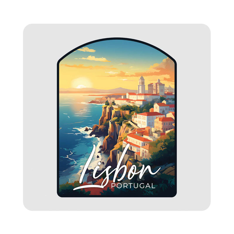 Lisbon Portugal Design B Souvenir 4x4-Inch Coaster Acrylic 4 Pack