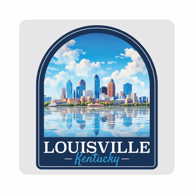 Louisville Kentucky Daytime Cityscape Design Souvenir 4x4-Inch Coaster Acrylic 4 Pack