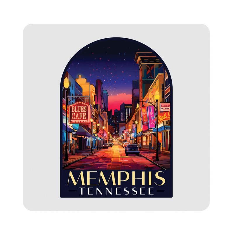 Memphis Tennessee Design C Souvenir 4x4-Inch Coaster Acrylic 4 Pack