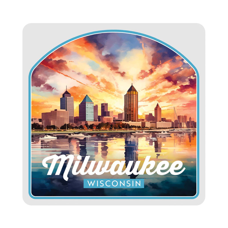 Milwaukee Wisconsin Design A Souvenir 4x4-Inch Coaster Acrylic 4 Pack