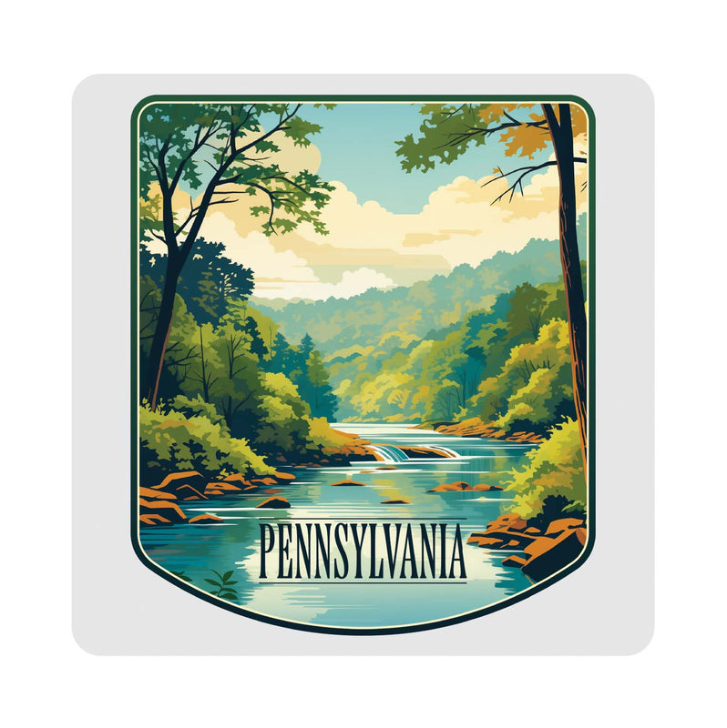 Pennsylvania Design B Souvenir 4x4-Inch Coaster Acrylic 4 Pack