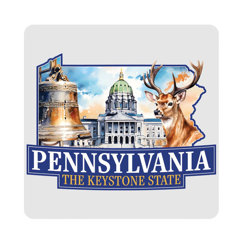 Pennsylvania Design D Souvenir 4x4-Inch Coaster Acrylic 4 Pack