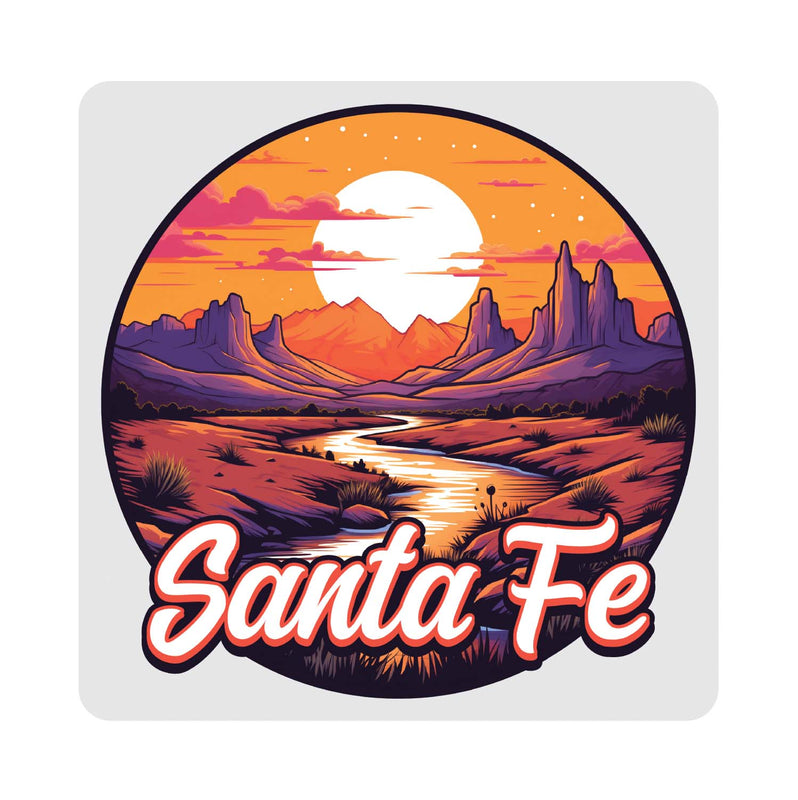 Santa Fe New Mexico Design B Souvenir 4x4-Inch Coaster Acrylic 4 Pack