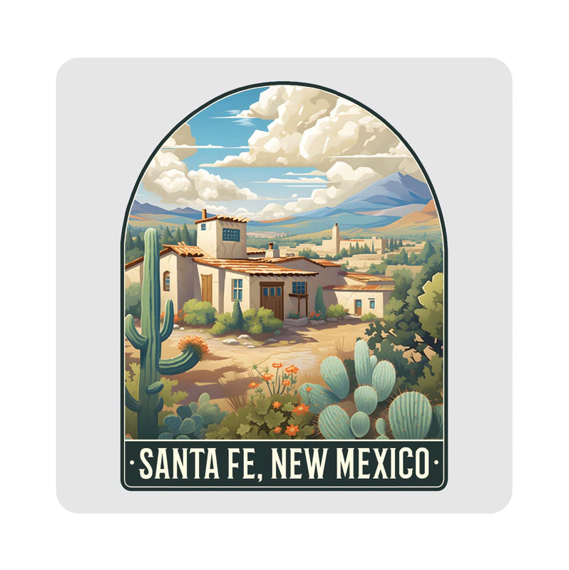 Santa Fe New Mexico Design C Souvenir 4x4-Inch Coaster Acrylic 4 Pack