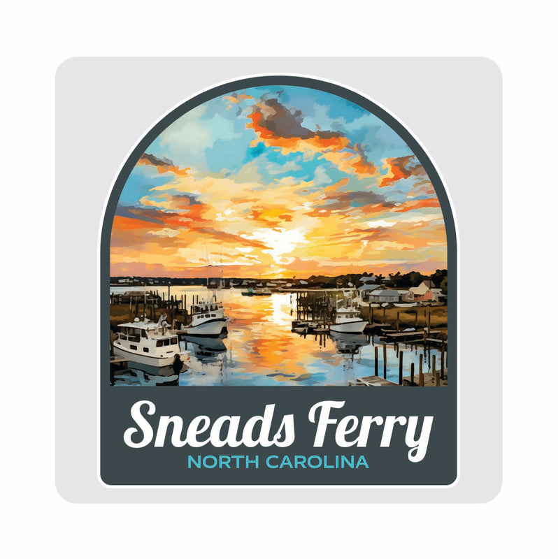 Sneads Ferry North Carolina Sunset over Bay Design Souvenir 4x4-Inch Coaster Acrylic 4 Pack