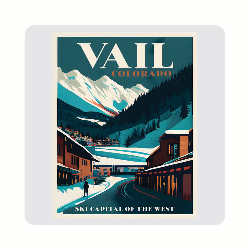 Vail Colorado Design B Souvenir 4x4-Inch Coaster Acrylic 4 Pack