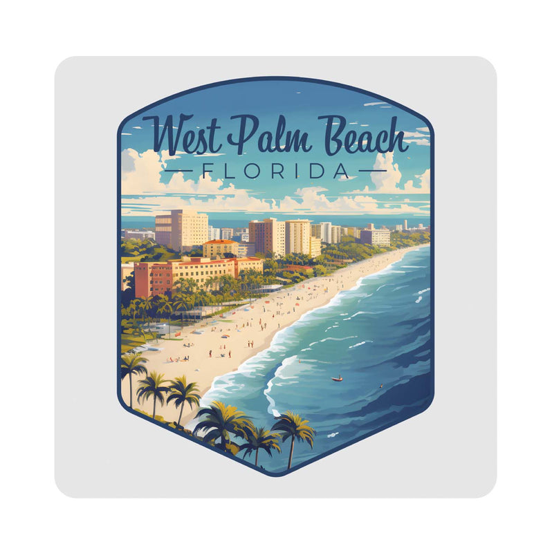 West Palm Beach Florida Design A Souvenir 4x4-Inch Coaster Acrylic 4 Pack