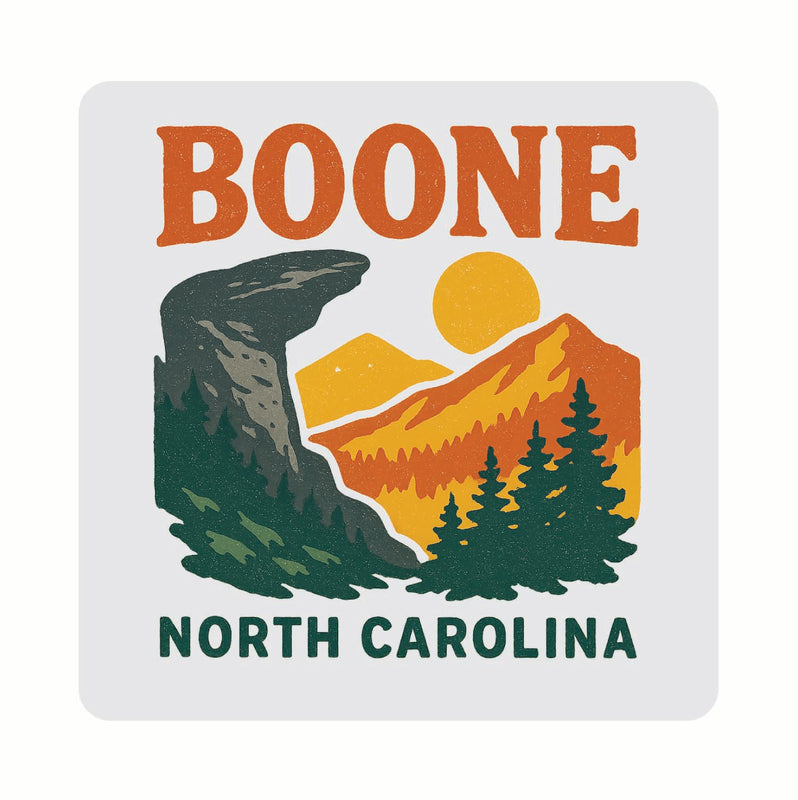 Boone North Carolina Vintage Design Souvenir Coaster Set – 4 Pack (Multiple Materials & Sizes)