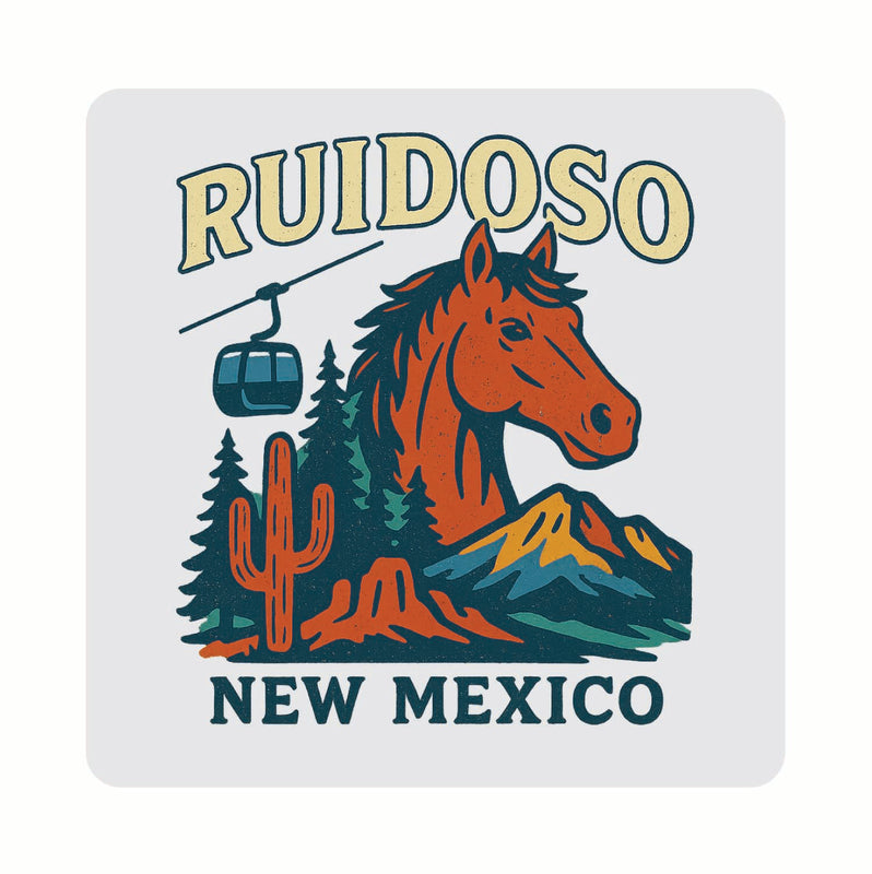 Ruidoso New Mexico Vintage Design Souvenir Coaster Set – 4 Pack (Multiple Materials & Sizes)