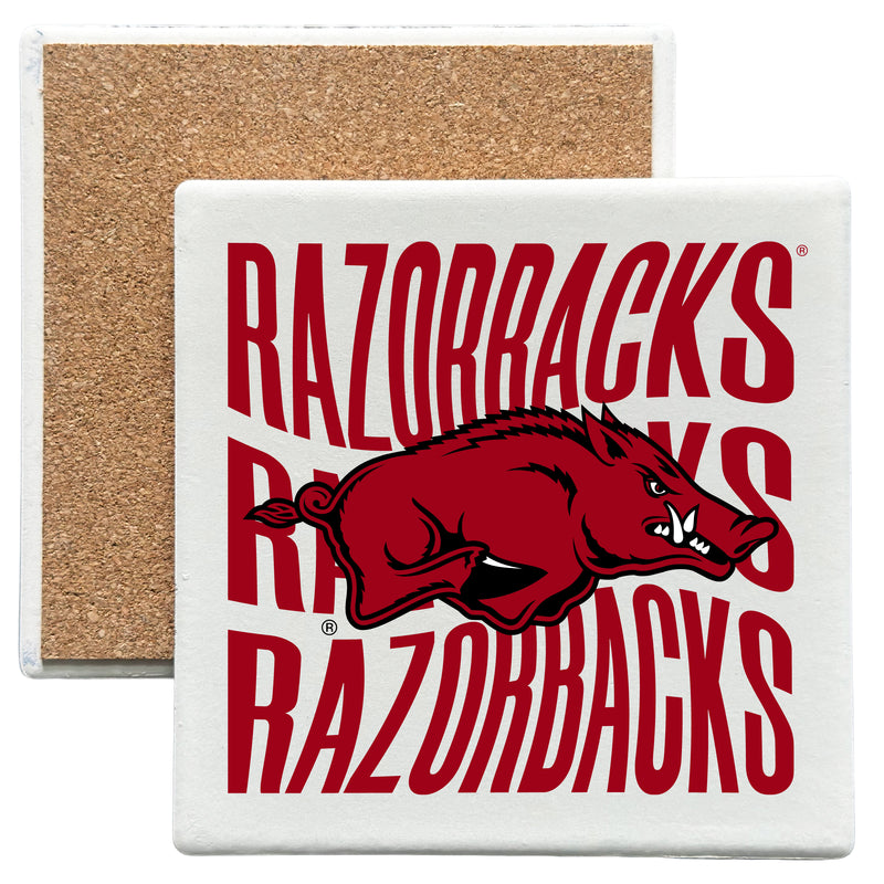 Arkansas Razorbacks Officially Licensed 4x4-Inch Ceramic Coaster – Logo or Medley Design Logo