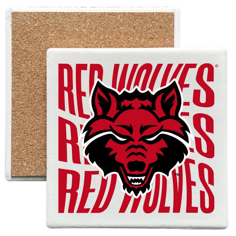Arkansas State Officially Licensed 4x4-Inch Ceramic Coaster – Logo or Medley Design Logo