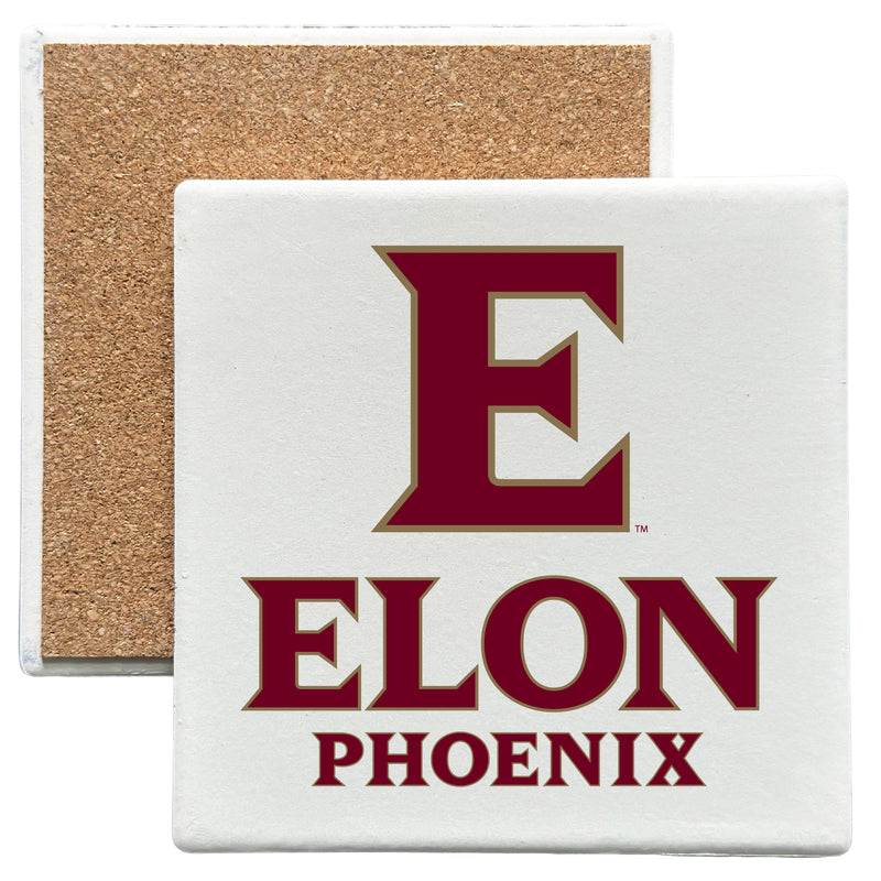 Elon University Officially Licensed 4x4-Inch Ceramic Coaster – Logo or Medley Design Logo