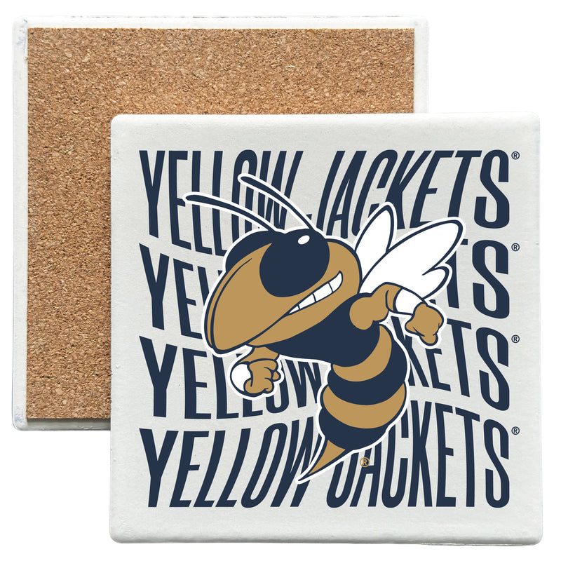 Georgia Tech Yellow Jackets Officially Licensed 4x4-Inch Ceramic Coaster – Logo or Medley Design Logo