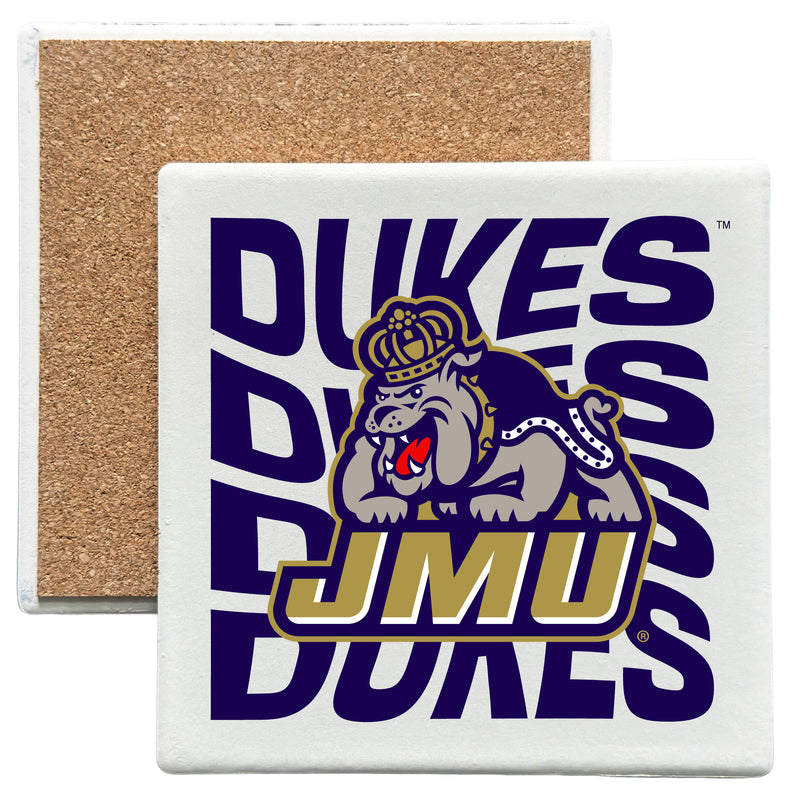 James Madison Dukes Officially Licensed 4x4-Inch Ceramic Coaster – Logo or Medley Design Logo