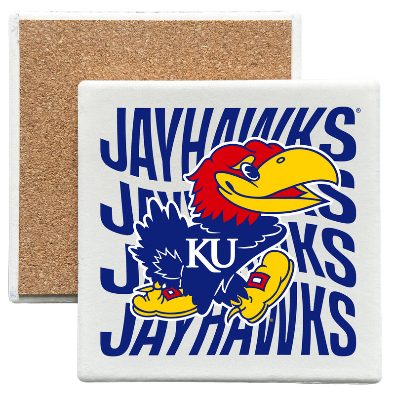 Kansas Jayhawks Officially Licensed 4x4-Inch Ceramic Coaster – Logo or Medley Design Logo