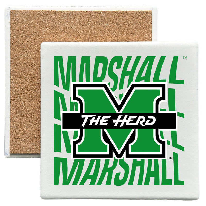 Marshall Thundering Herd Officially Licensed 4x4-Inch Ceramic Coaster – Logo or Medley Design Logo