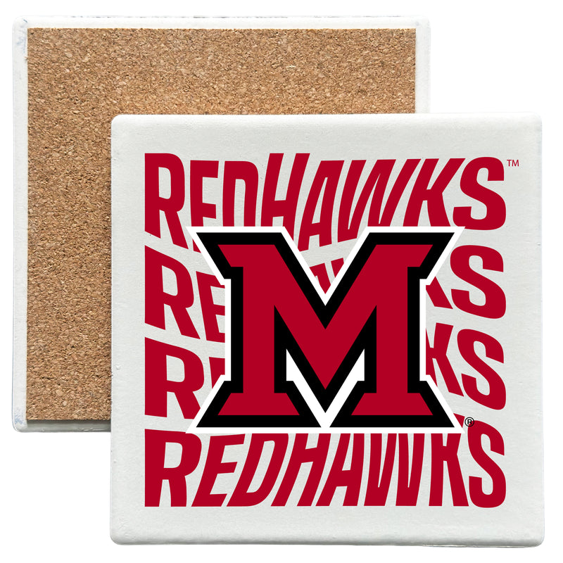 Miami University of Ohio Officially Licensed 4x4-Inch Ceramic Coaster – Logo or Medley Design Logo