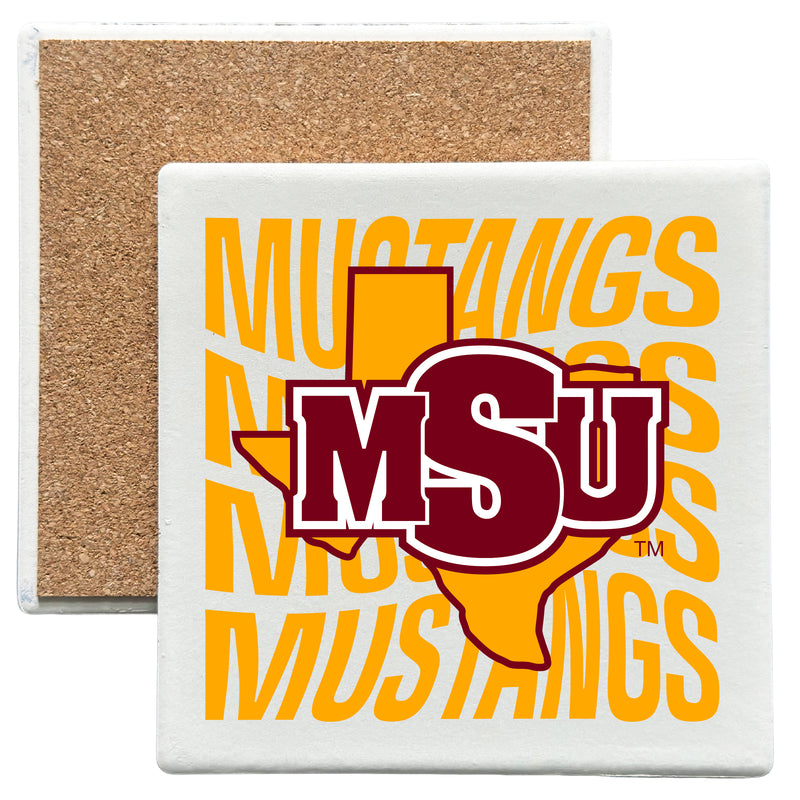 Midwestern State University Mustangs Officially Licensed 4x4-Inch Ceramic Coaster – Logo or Medley Design Logo