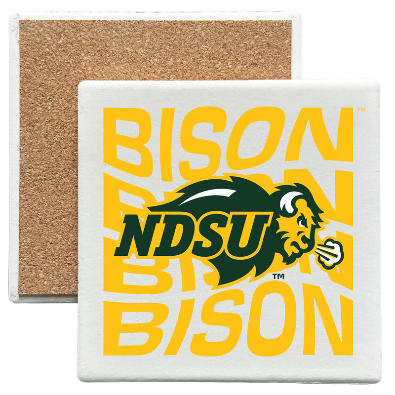 North Dakota State Bison Officially Licensed 4x4-Inch Ceramic Coaster – Logo or Medley Design Logo