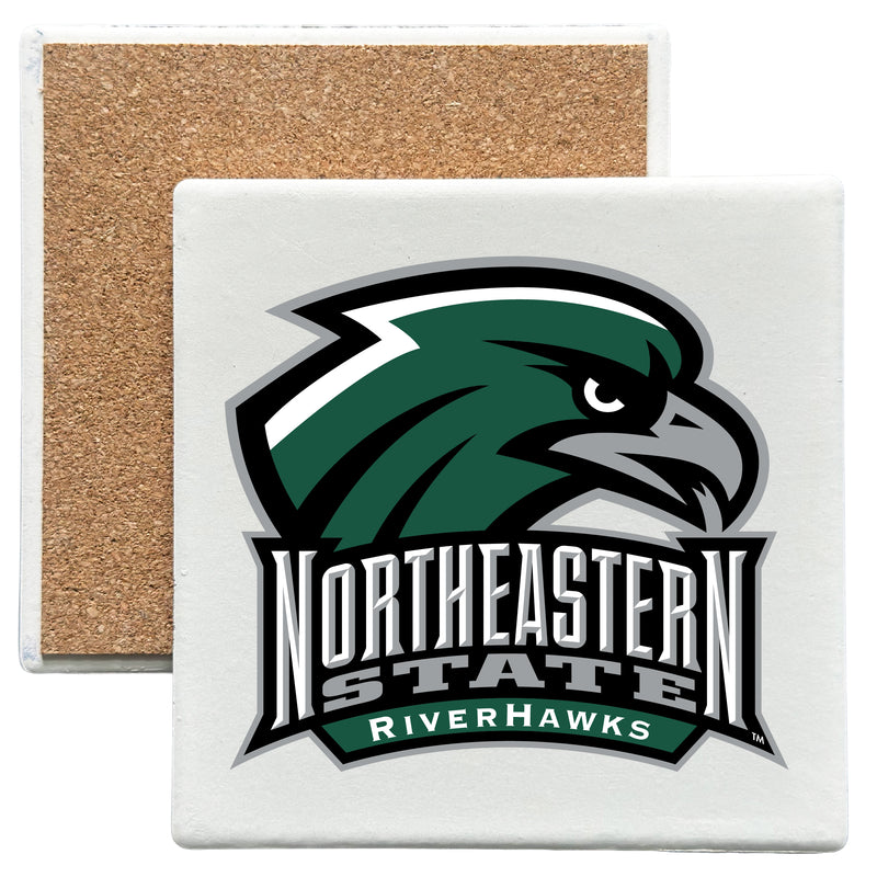 Northeastern State University Riverhawks Officially Licensed 4x4-Inch Ceramic Coaster – Logo or Medley Design Logo