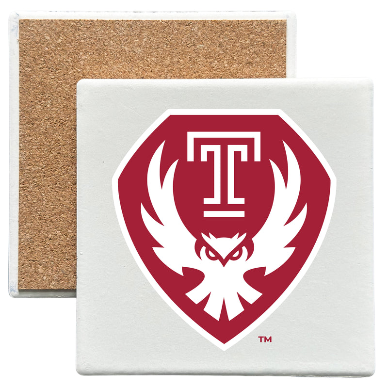 Temple University Officially Licensed 4x4-Inch Ceramic Coaster – Logo or Medley Design Logo