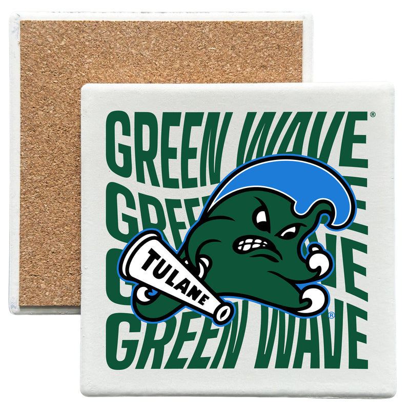 Tulane University Green Wave Officially Licensed 4x4-Inch Ceramic Coaster – Logo or Medley Design Logo