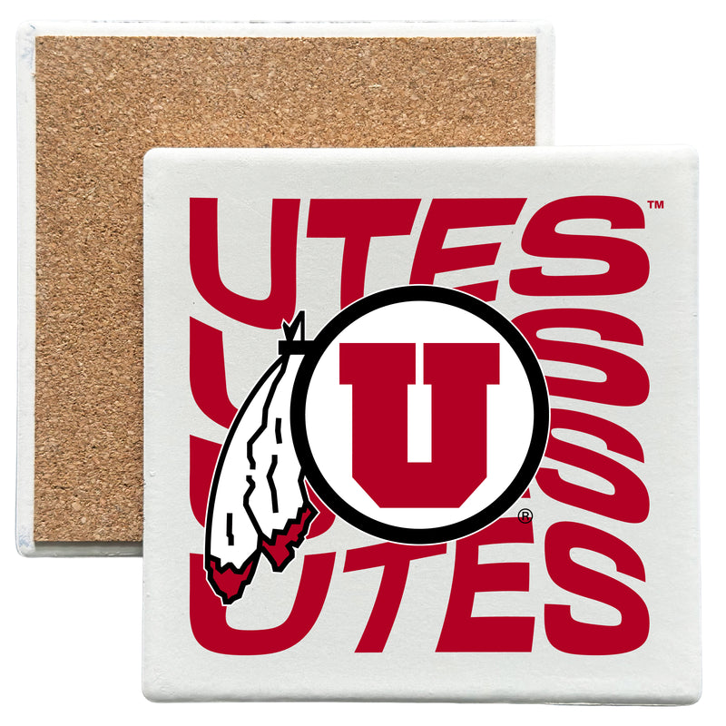 Utah Utes Officially Licensed 4x4-Inch Ceramic Coaster – Logo or Medley Design Logo