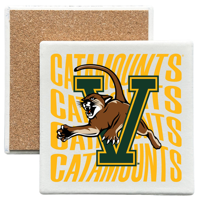 Vermont Catamounts Officially Licensed 4x4-Inch Ceramic Coaster – Logo or Medley Design Logo