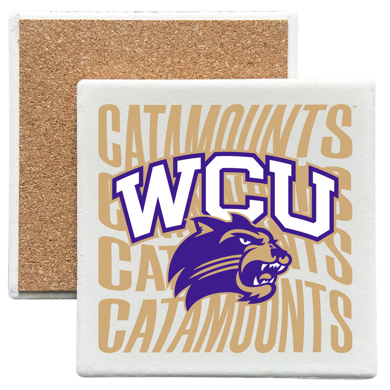 Western Carolina University Officially Licensed 4x4-Inch Ceramic Coaster – Logo or Medley Design Logo