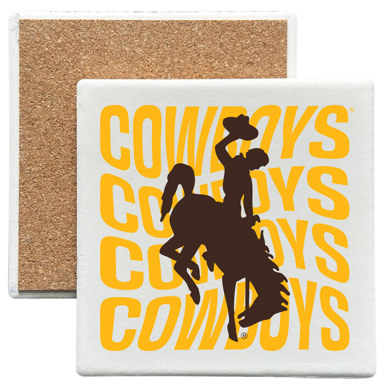 University of Wyoming Officially Licensed 4x4-Inch Ceramic Coaster – Logo or Medley Design Logo