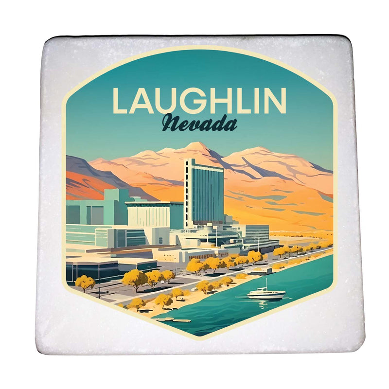 Laughlin Nevada Design A Souvenir 4x4-Inch Coaster Marble 4 Pack