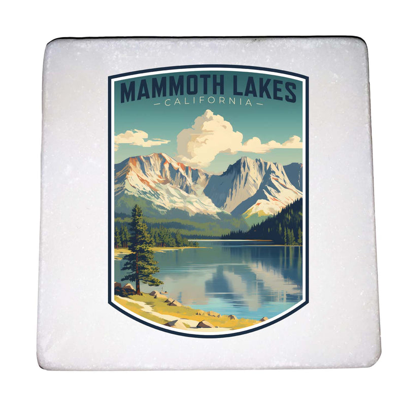 Mammoth Lakes California Design C Souvenir 4x4-Inch Coaster Marble 4 Pack
